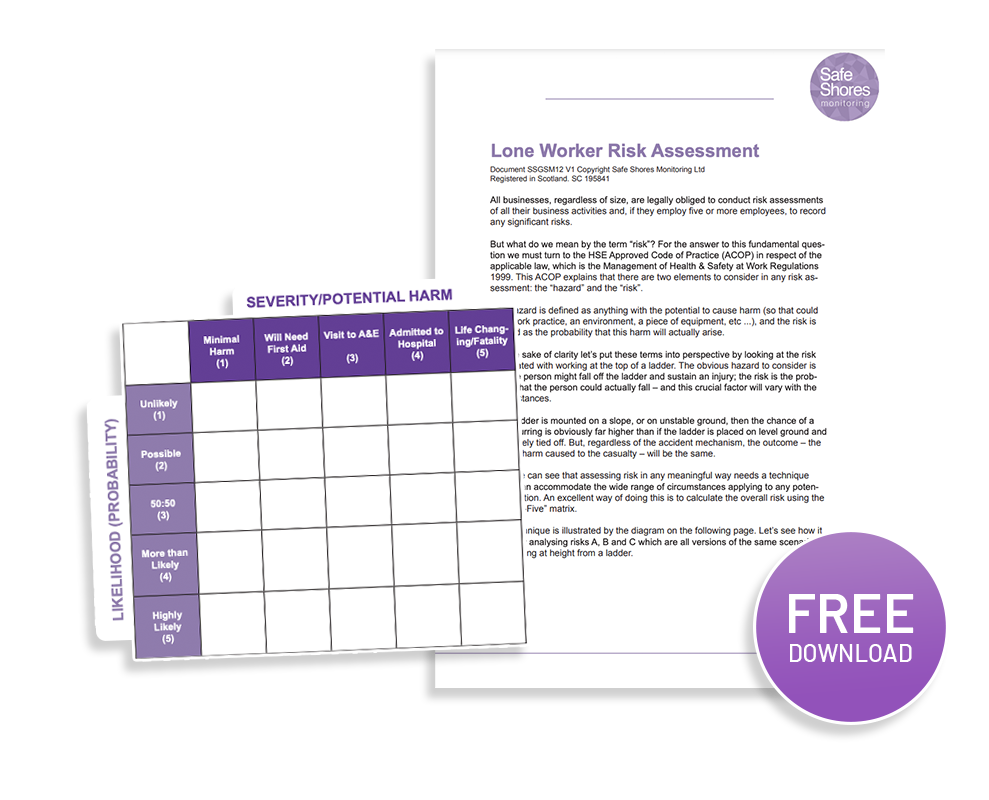 Health and Safety Lone Template Free DownloadWorker Risk Assessment